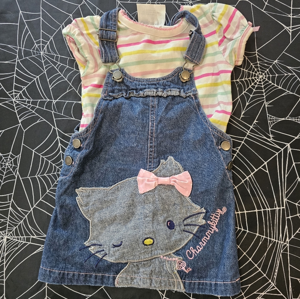 Vintage Charrmy Kitty bibs and matching undershirt